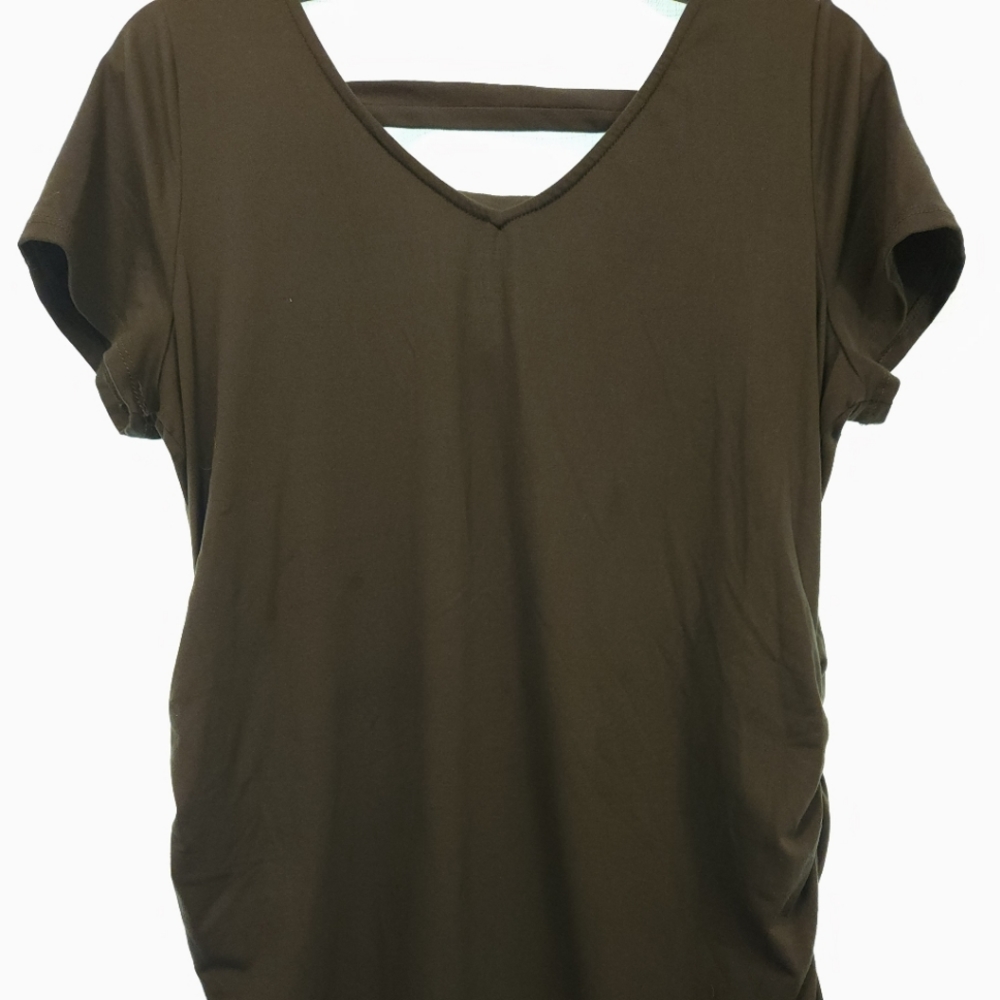 Full Moon Maternity Olive Green Shirt